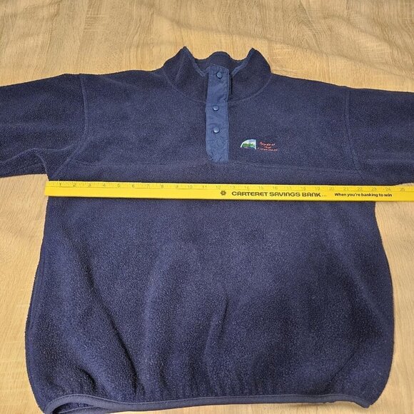Against The Elements Size Xl Mens Blue Fleece Quarter Snap Pullover Jacket - Picture 4 of 6